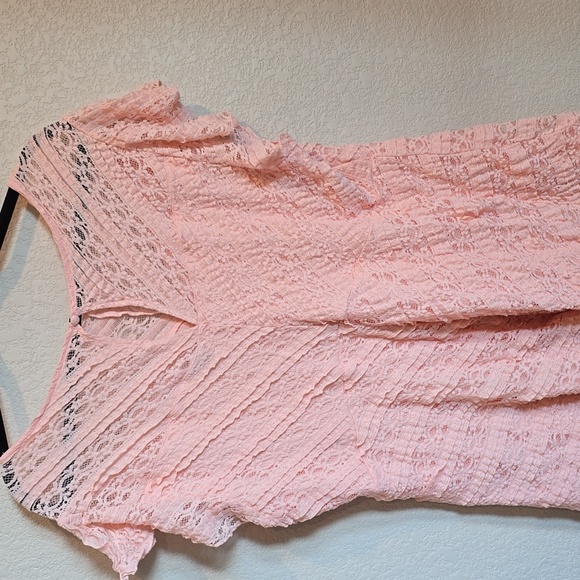 Torrid Pink Lace Accent Blouse - Picture 2 of 3